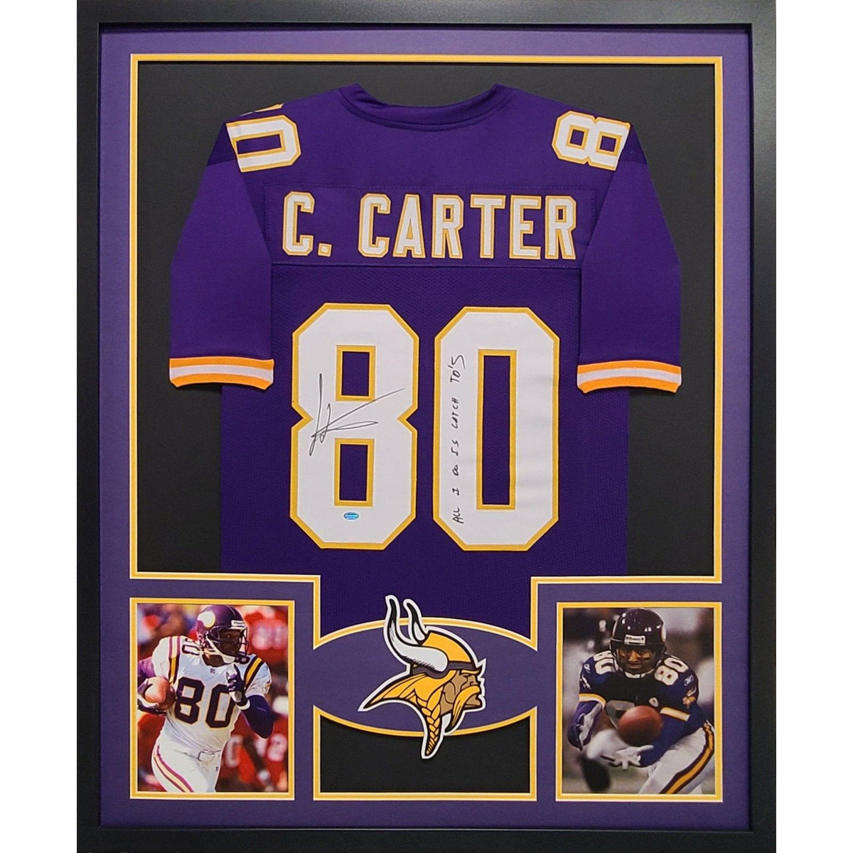 Cris Carter Framed Signed Jersey Tristar Autographed Minnesota Vikings