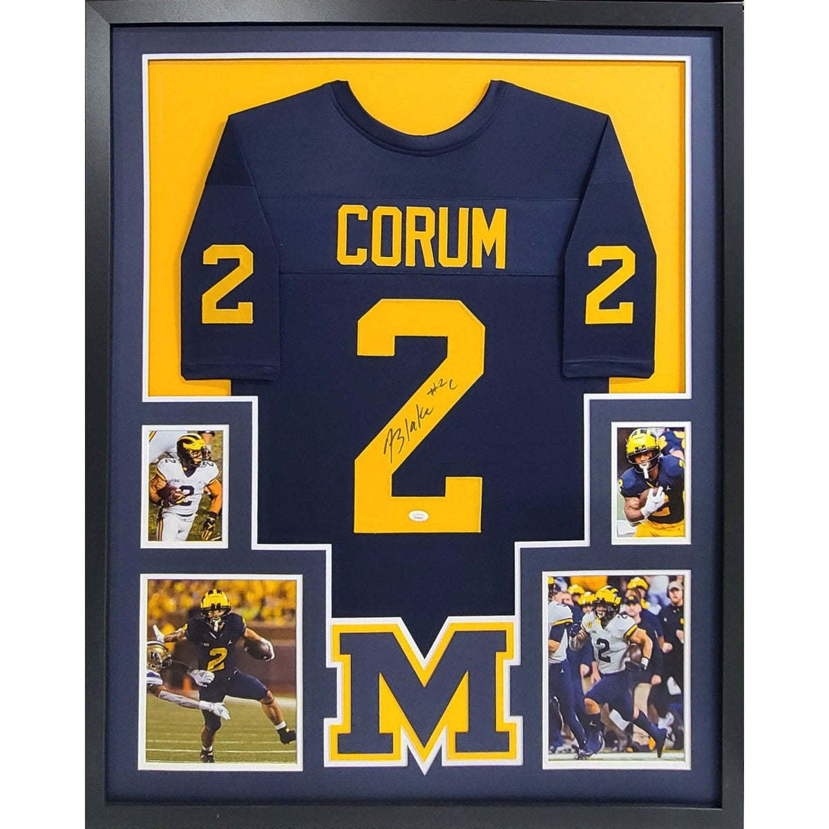 Blake Corum Framed Signed Jersey JSA Autographed Signed Michigan
