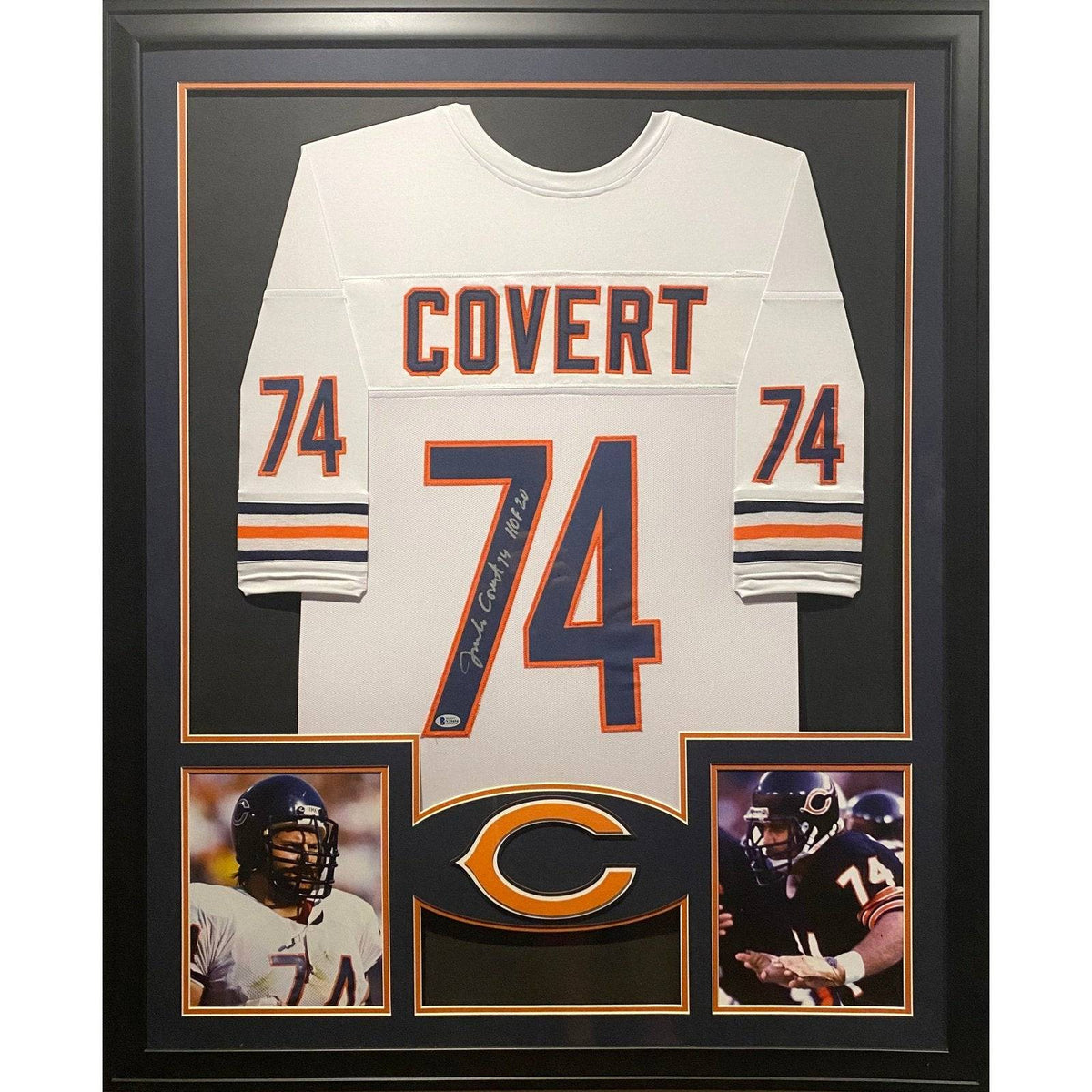Jimbo Covert Framed Jersey Beckett Autographed Signed Chicago Bears Pitt HOF
