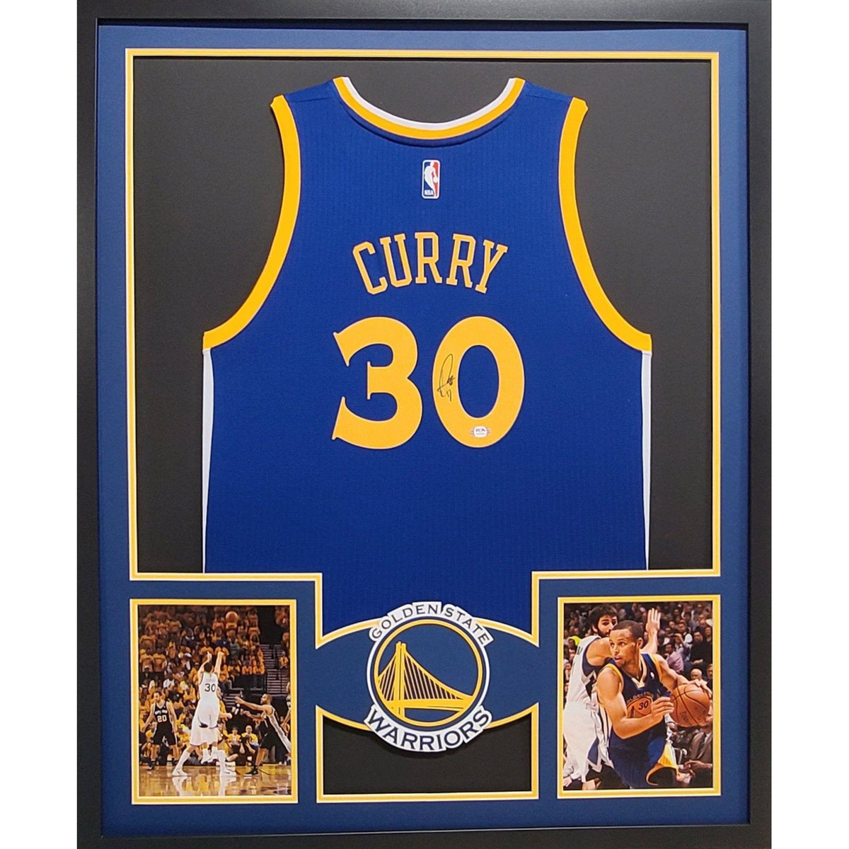Steph Curry Framed Jersey PSA/DNA Autographed Signed Golden State Warriors Stephen