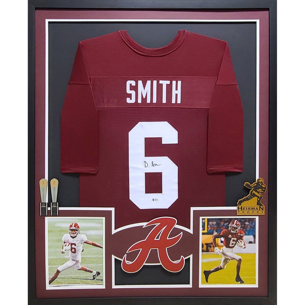 DeVonta Smith Framed Signed Jersey Beckett Autographed Signed Alabama Crimson Tide