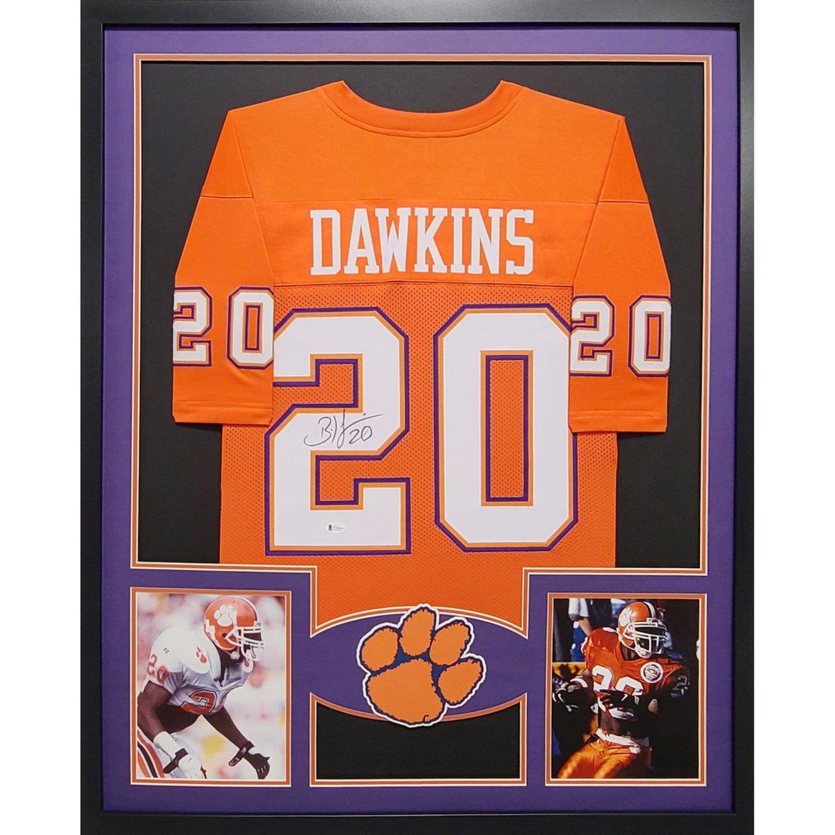 Brian Dawkins Framed Signed Jersey Beckett Autographed Clemson Tigers