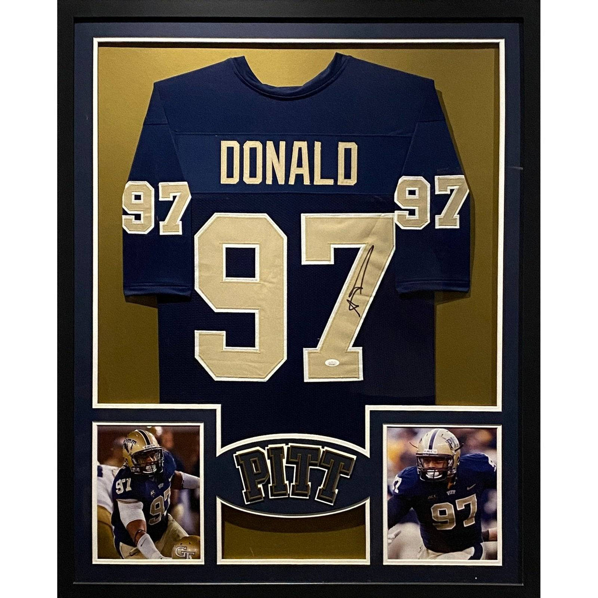 Aaron Donald Framed Jersey JSA Autographed Signed Pitt Panthers Rams DPOY