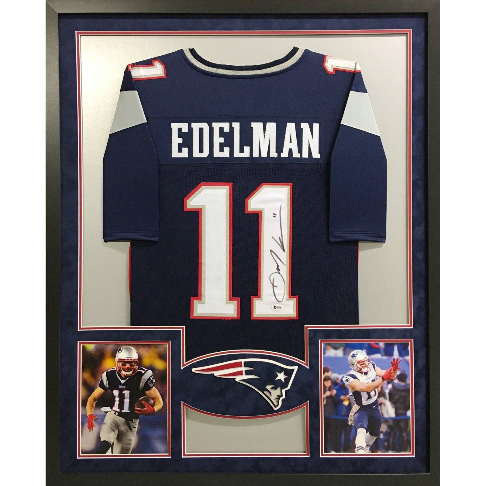 Julian Edelman Framed Signed Jersey Beckett Autographed New England Pa