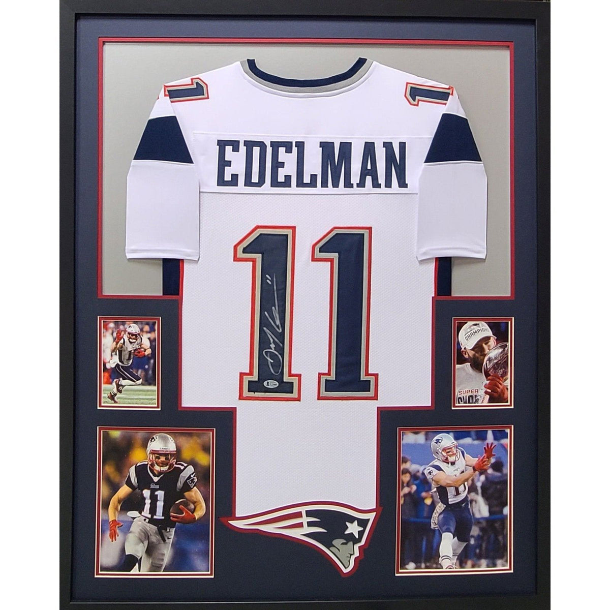 Julian Edelman Framed Signed Jersey BAS Beckett Autographed Patriots New England