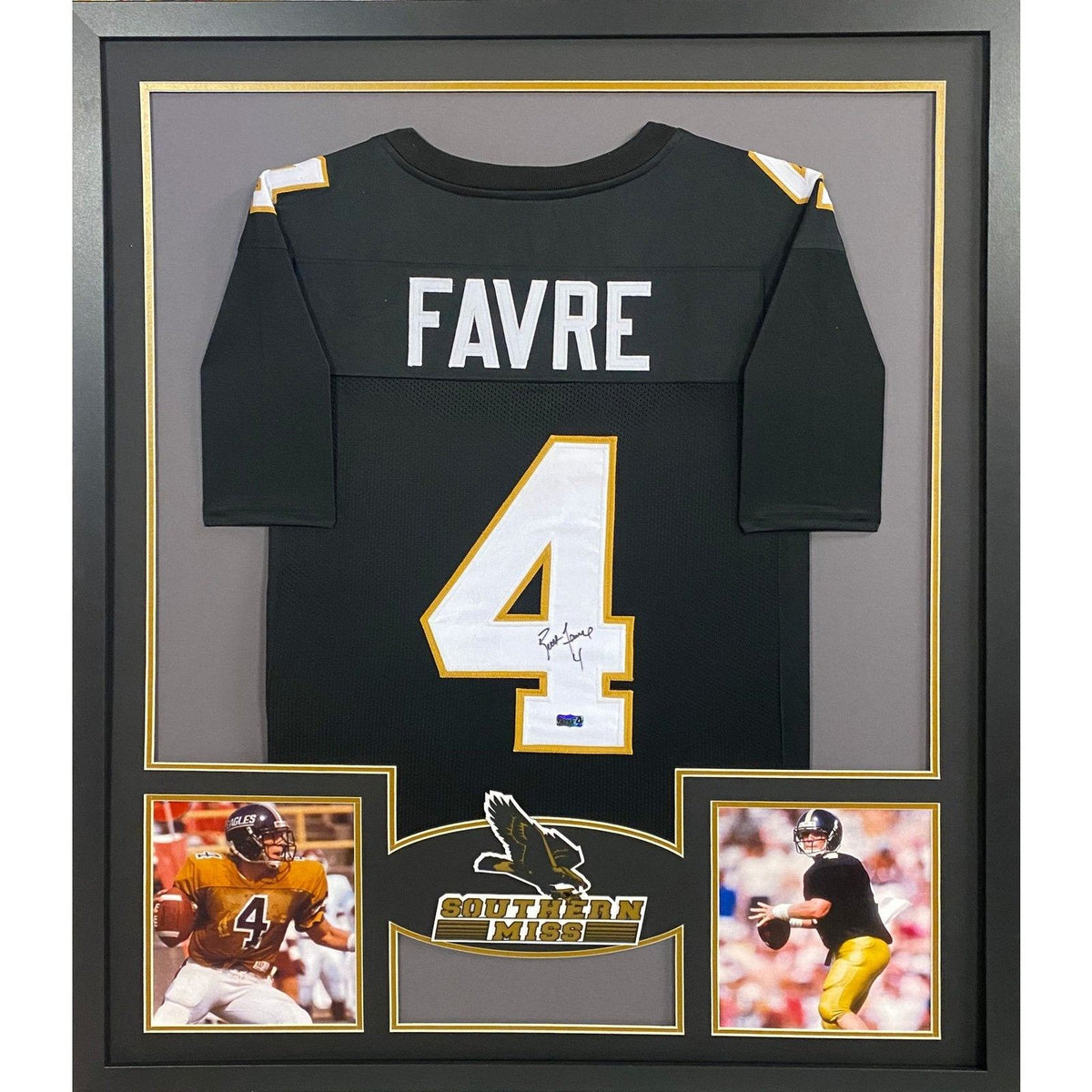 Brett Favre Framed Jersey Autographed Signed Favre COA Southern Mississippi