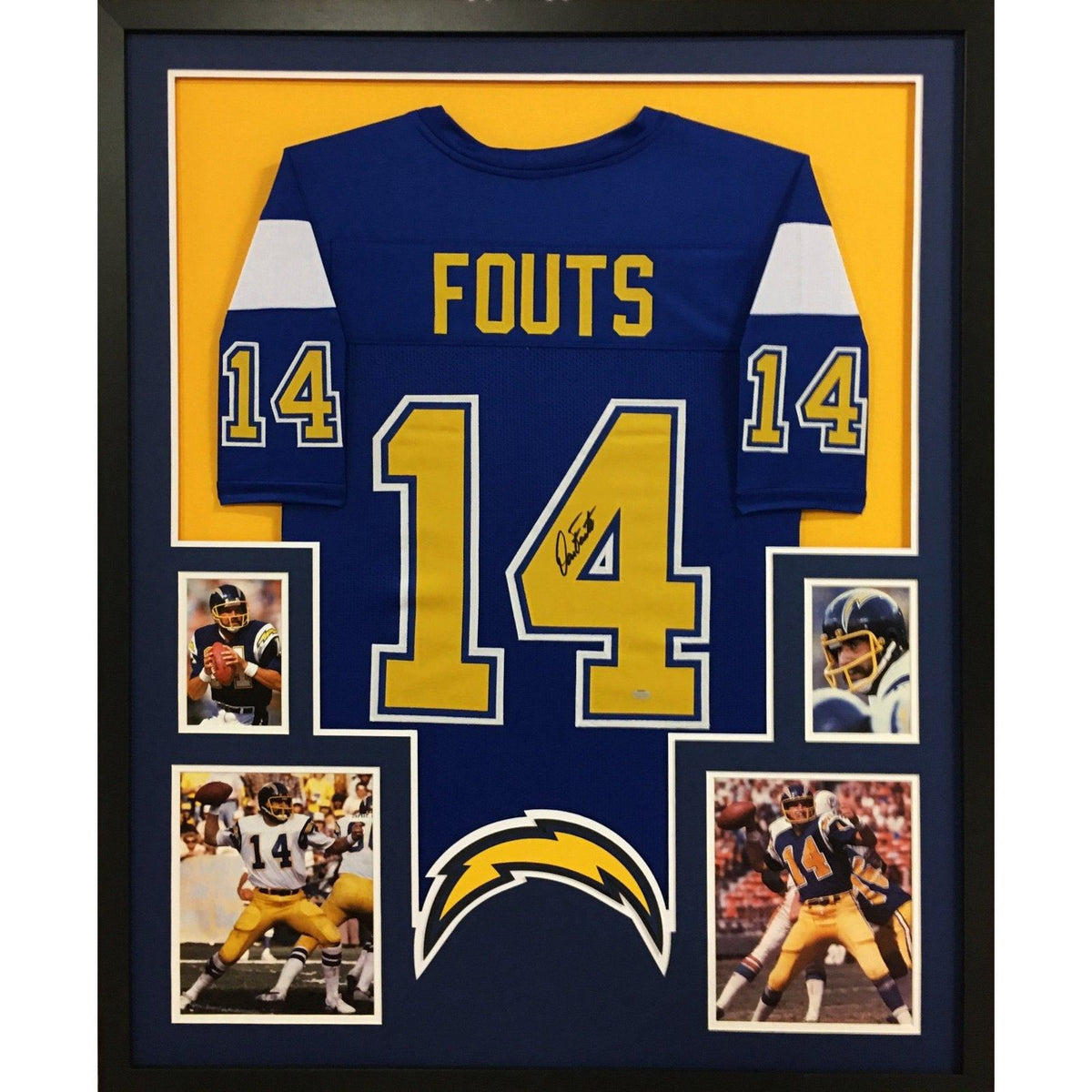 Dan Fouts Framed Signed Jersey Schwartz COA Autographed San Diego Chargers