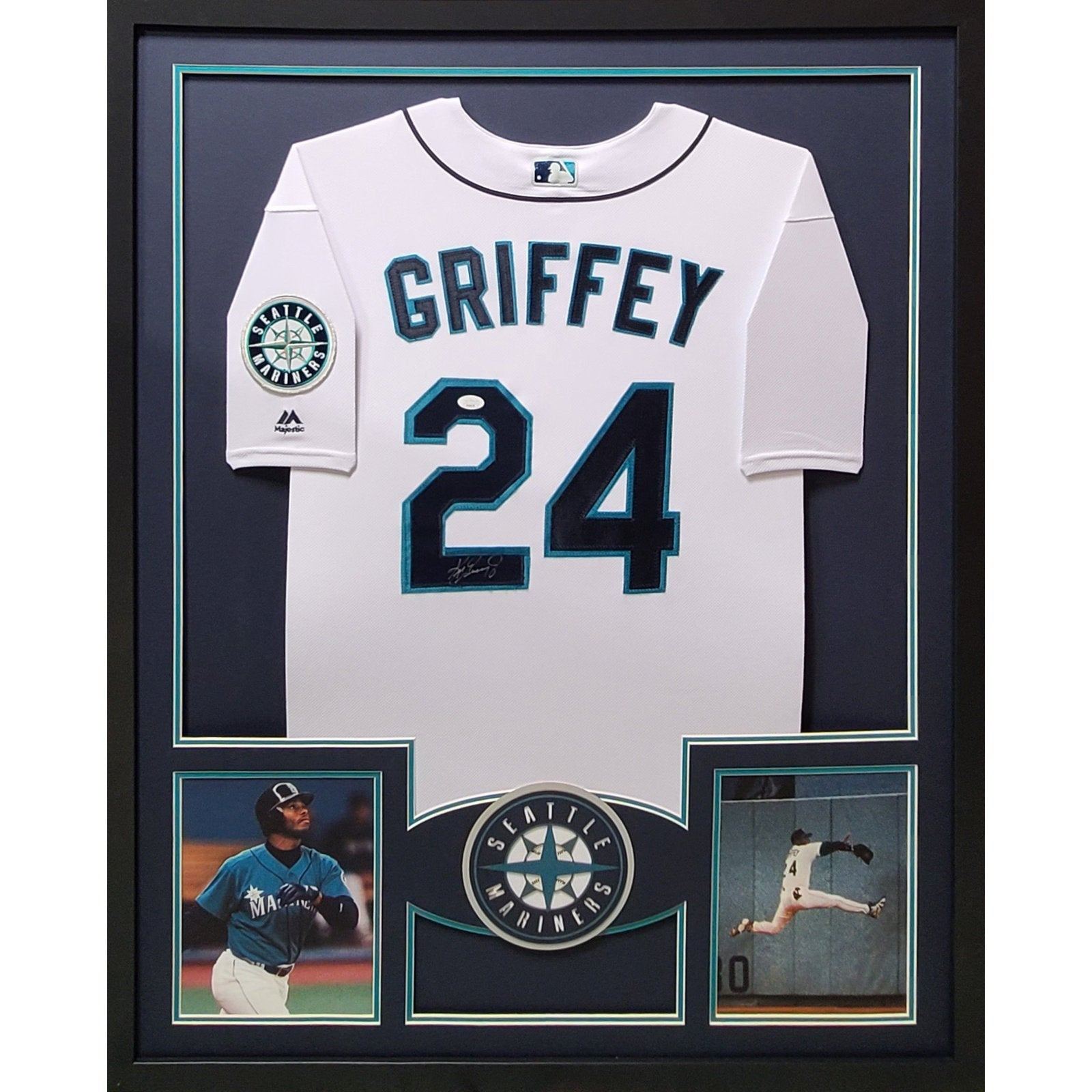 Ken Griffey Jr. Signed 35x43 Custom Framed Jersey Inscribed HOF