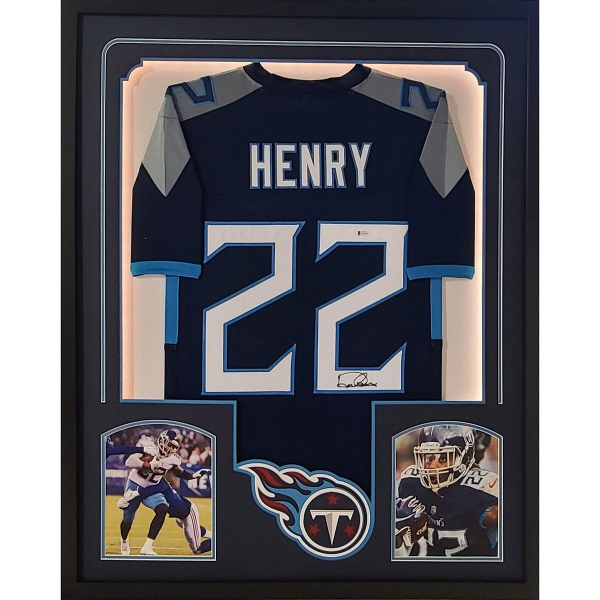 Derrick Henry LED Framed Signed Jersey Beckett Autographed Tennessee Titans
