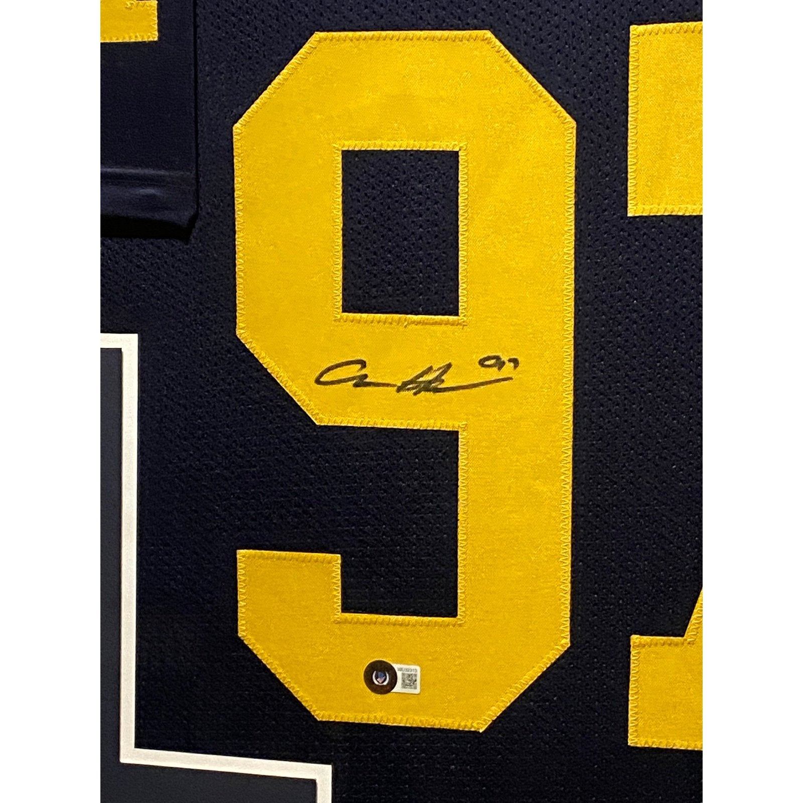 Aidan Hutchinson Framed Signed Michigan Jersey Beckett Autographed