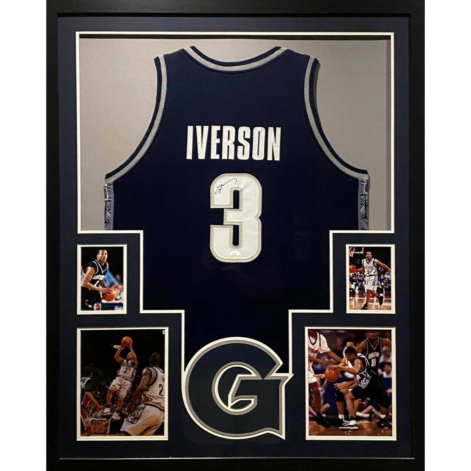 Allen Iverson Autographed and Framed White Philadelphia 76ers Jersey