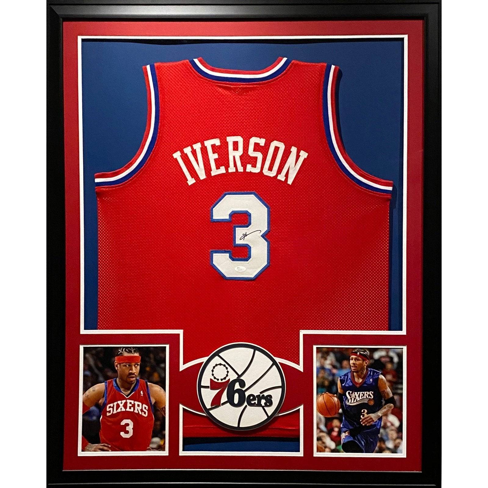 Allen Iverson Autographed Signed Framed Georgetown Hoyas Jersey JSA