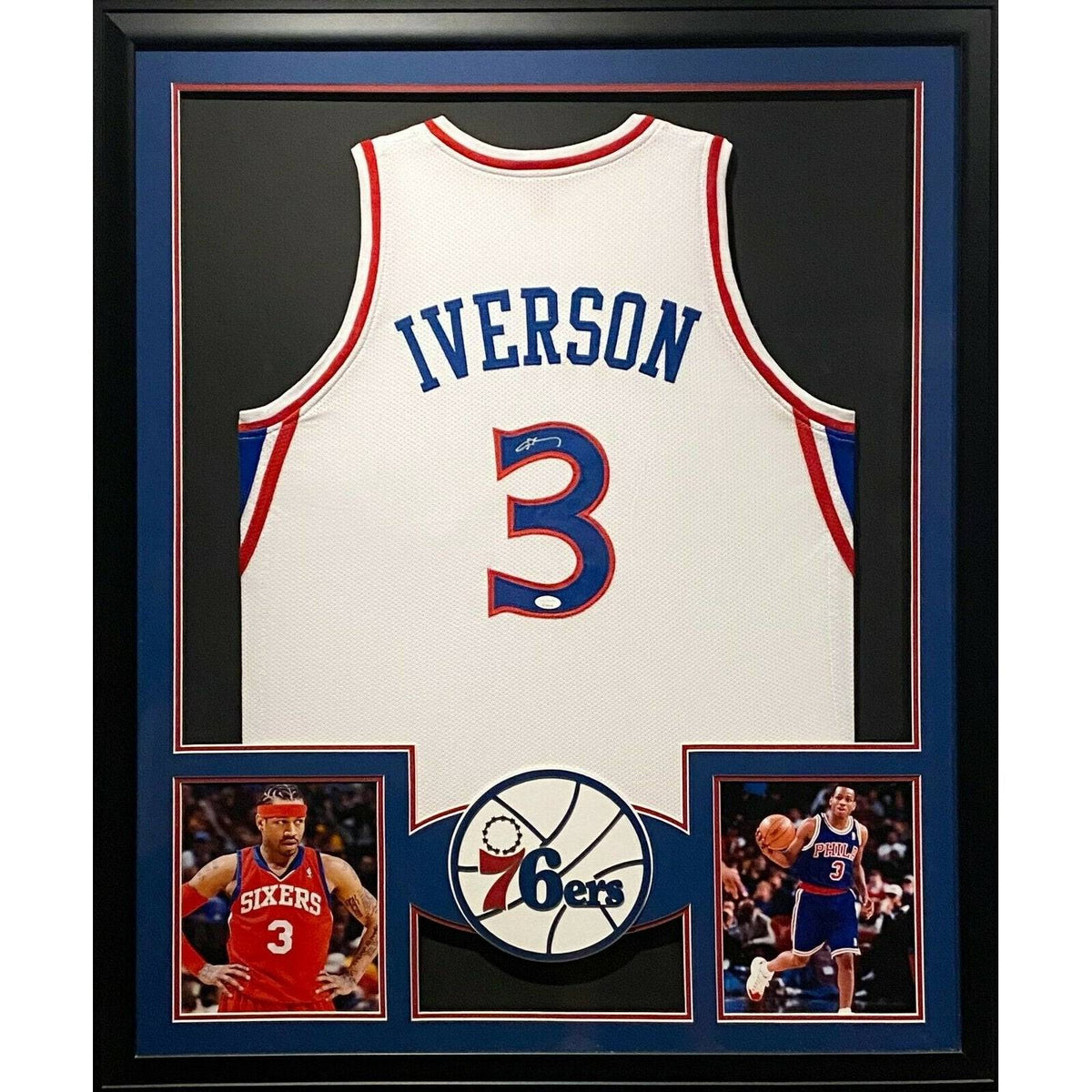 Allen Iverson Framed Jersey JSA Autographed Signed Philadelphia 76ers Georgetown