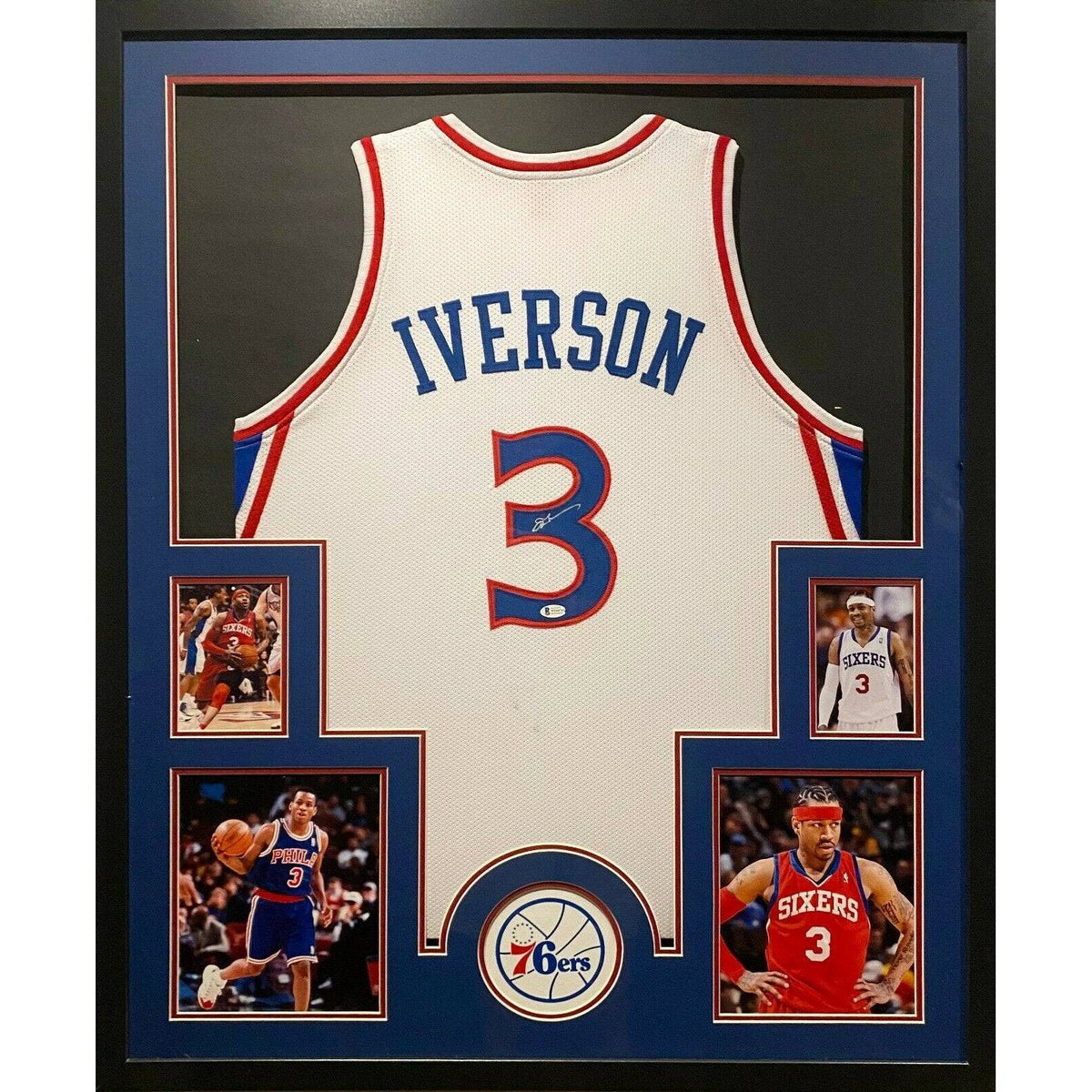 Allen Iverson Framed Jersey Beckett Autographed Signed Philadelphia 76ers