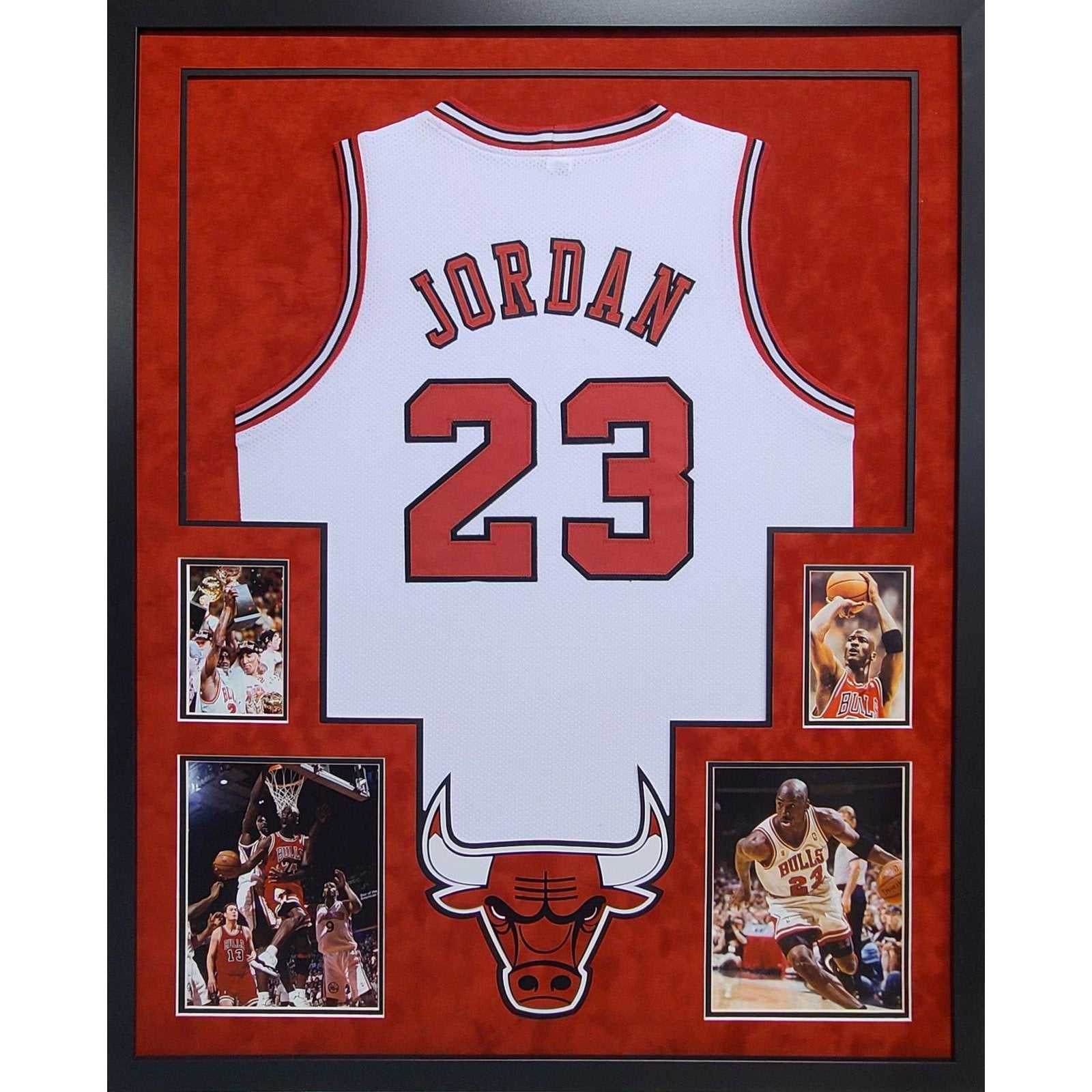 Michael Jordan UNSIGNED Framed Jersey Chicago Bulls RR4
