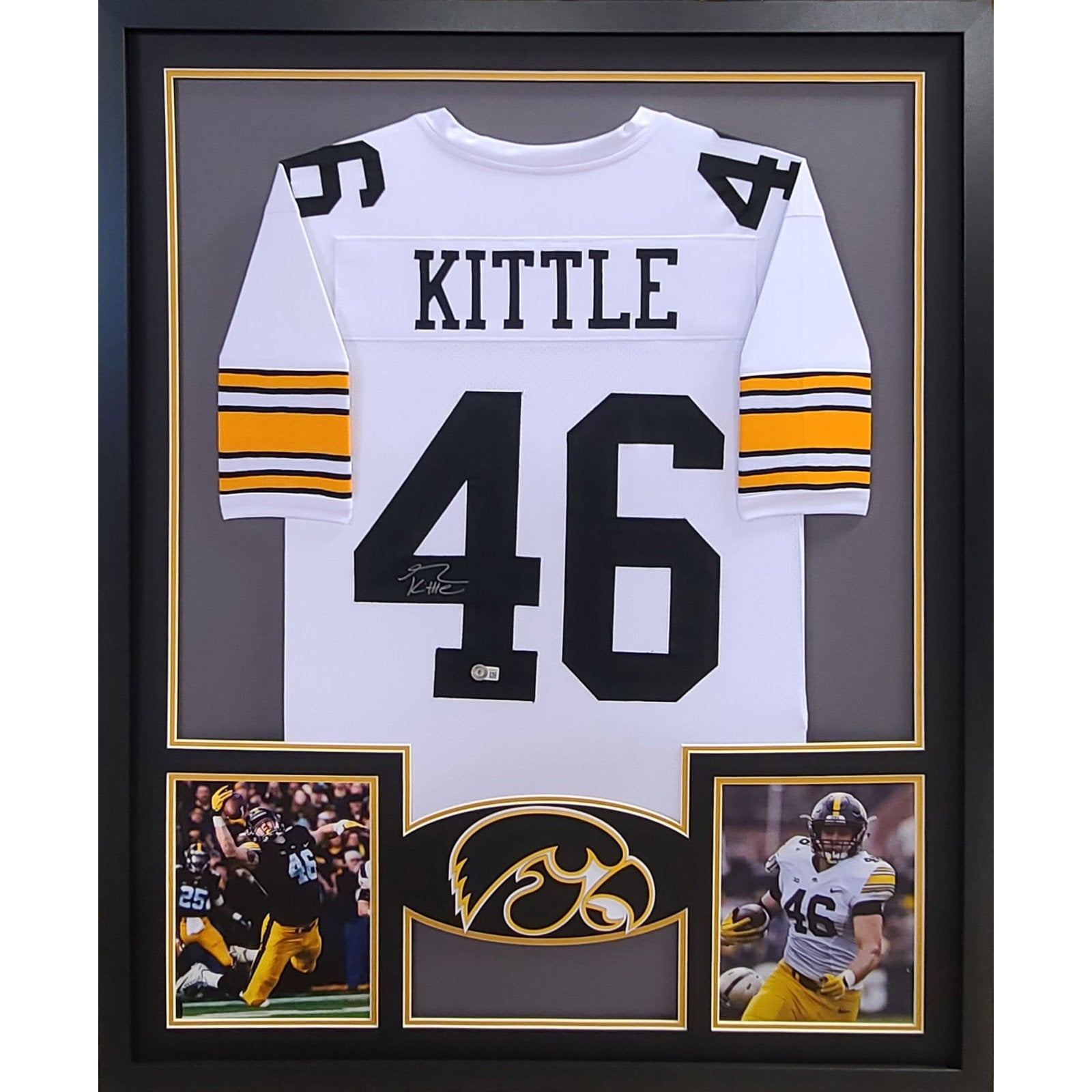 George Kittle Framed Signed Jersey Beckett Autographed Iowa Hawkeyes 49ers