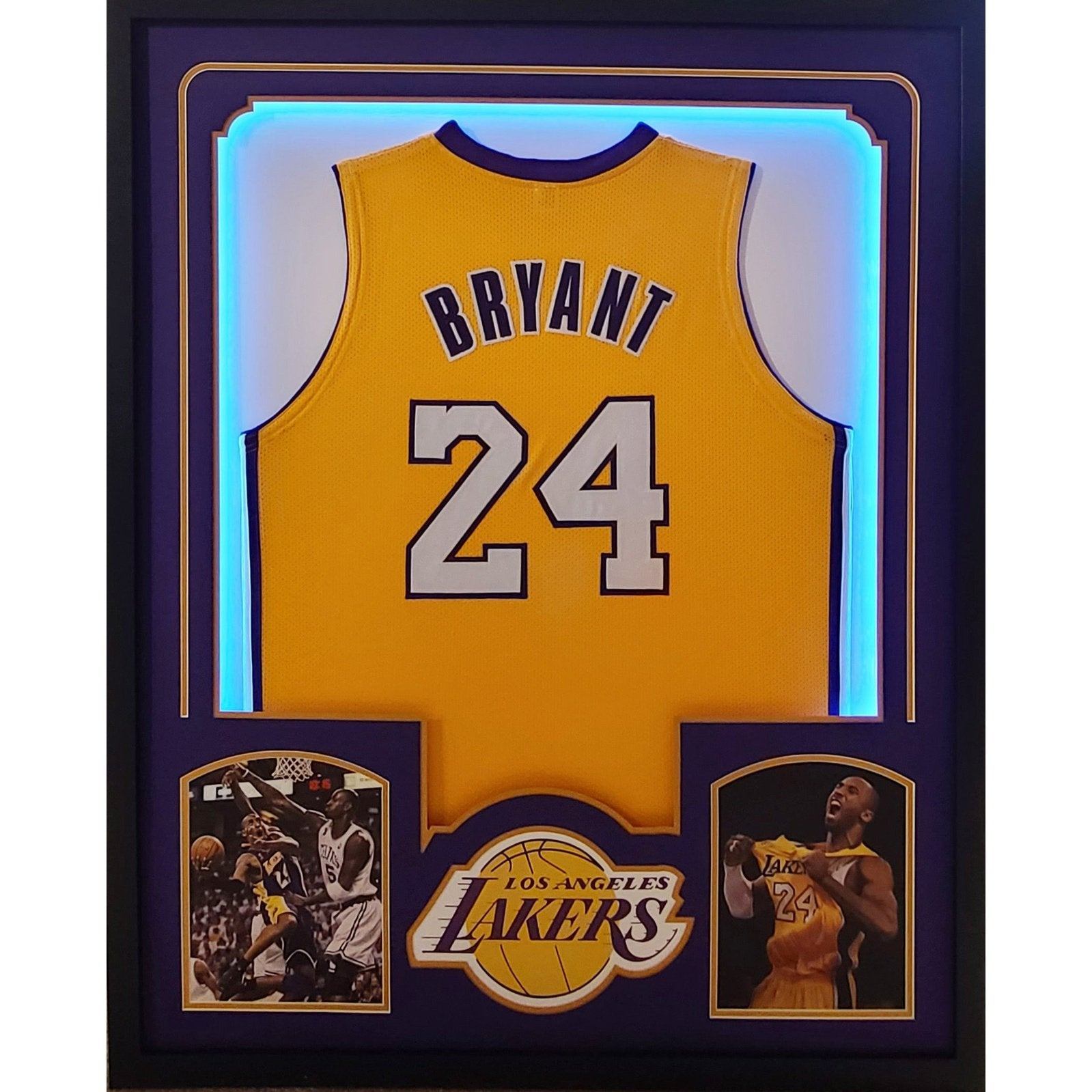Kobe Bryant UNSIGNED LED Framed Jersey Los Angeles Lakers