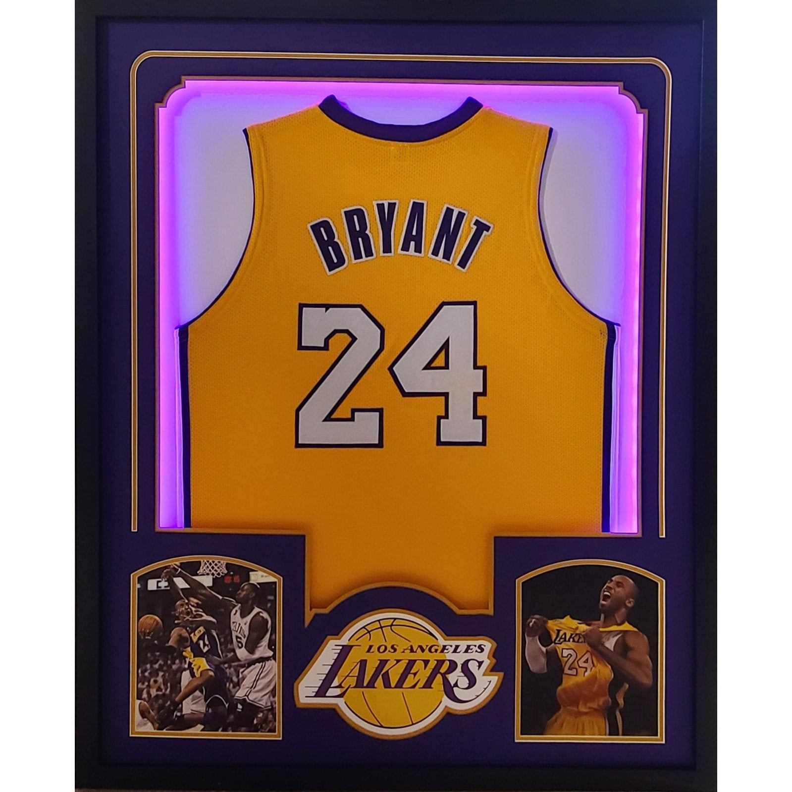 Kobe Bryant UNSIGNED LED Framed Jersey Los Angeles Lakers