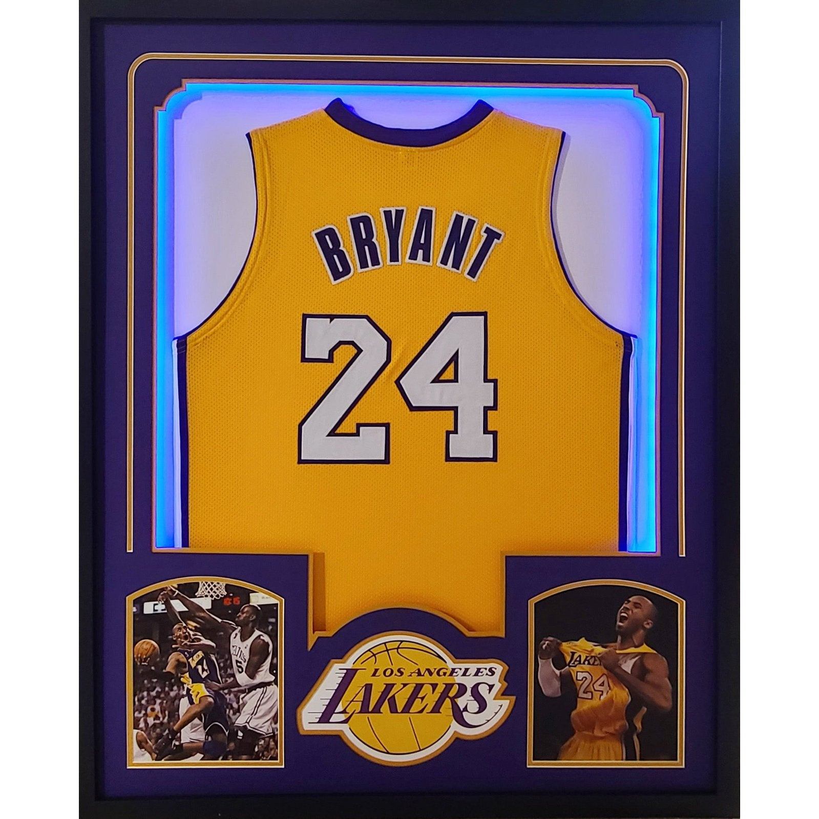 Kobe Bryant UNSIGNED LED Framed Jersey Los Angeles Lakers