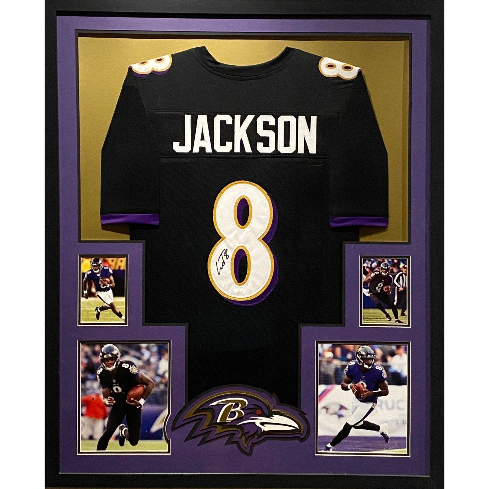 Lamar Jackson Framed Signed Jersey JSA Autographed Baltimore Ravens