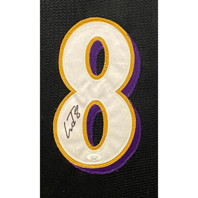 Lamar Jackson Framed Signed Jersey JSA Autographed Baltimore Ravens