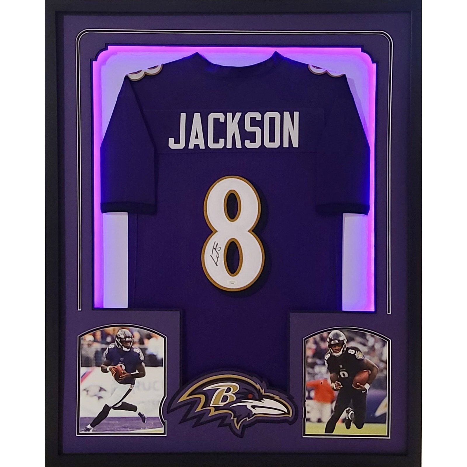Lamar Jackson LED Framed Signed Jersey JSA Autographed Baltimore Raven