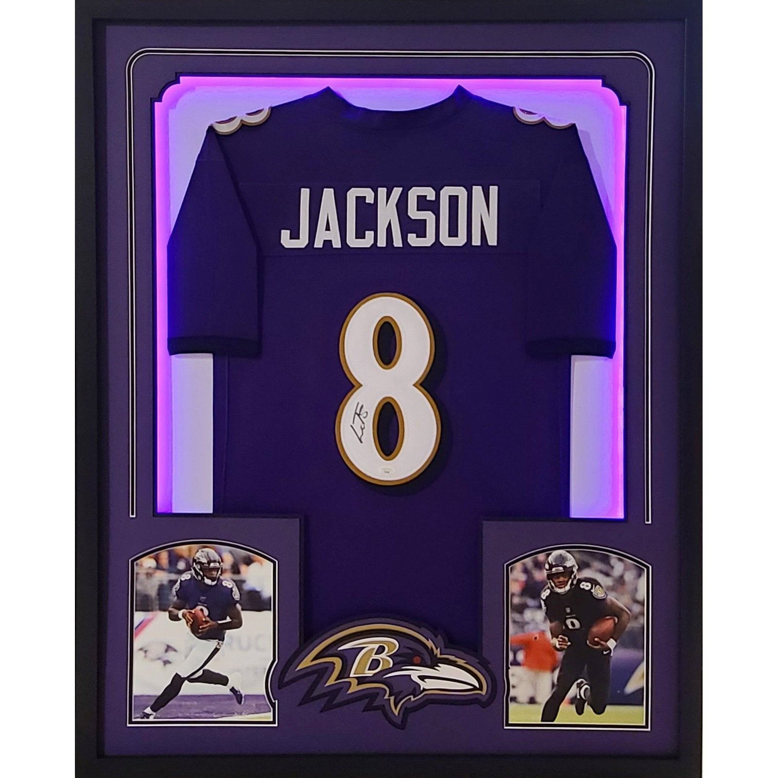 Lamar Jackson LED Framed Signed Jersey JSA Autographed Baltimore Ravens