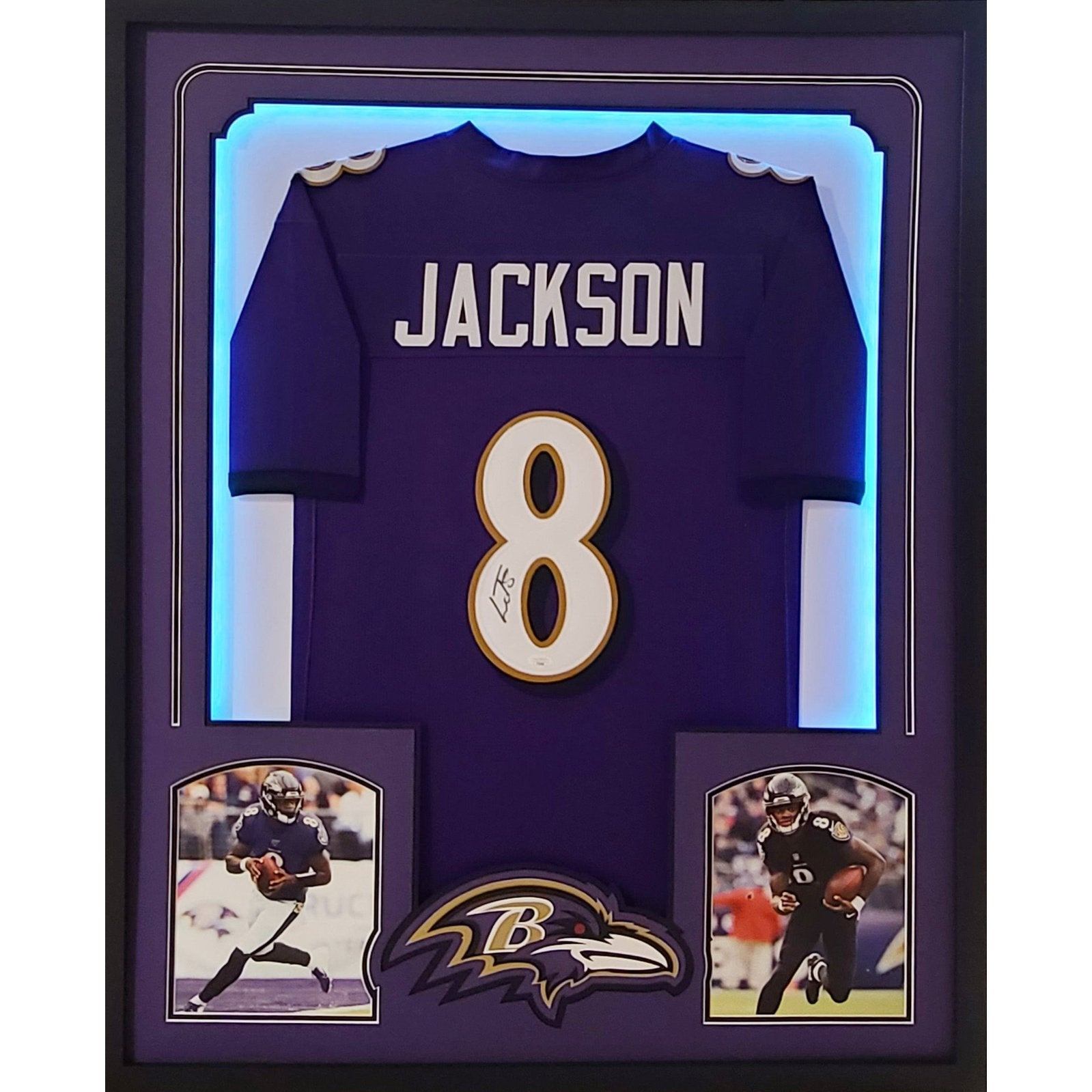 Lamar Jackson LED Framed Signed Jersey JSA Autographed Baltimore Ravens