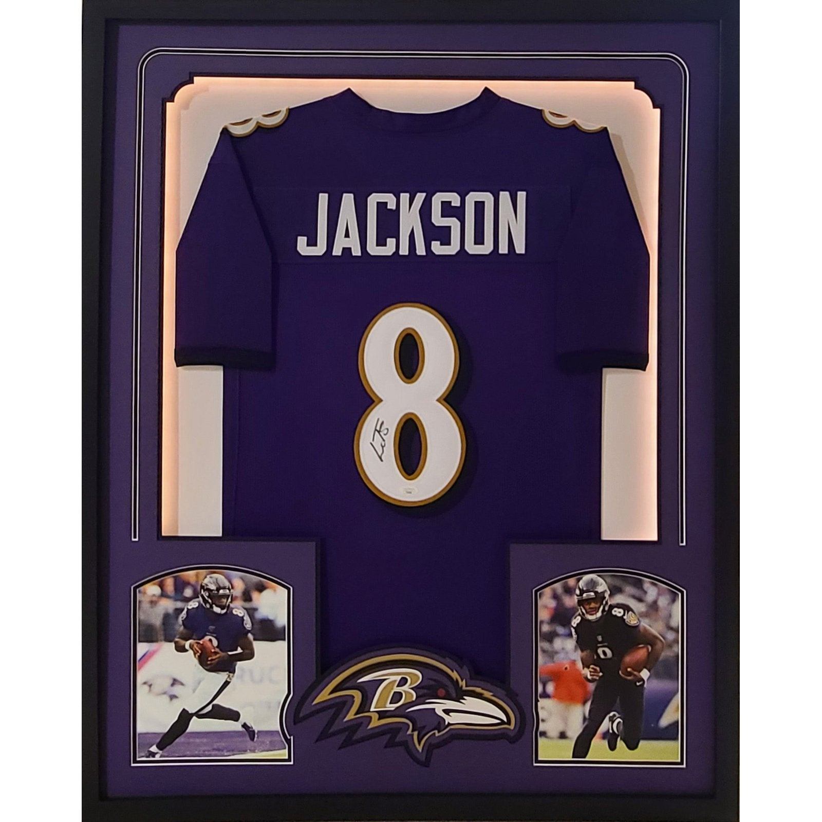Lamar Jackson LED Framed Signed Jersey JSA Autographed Baltimore Ravens
