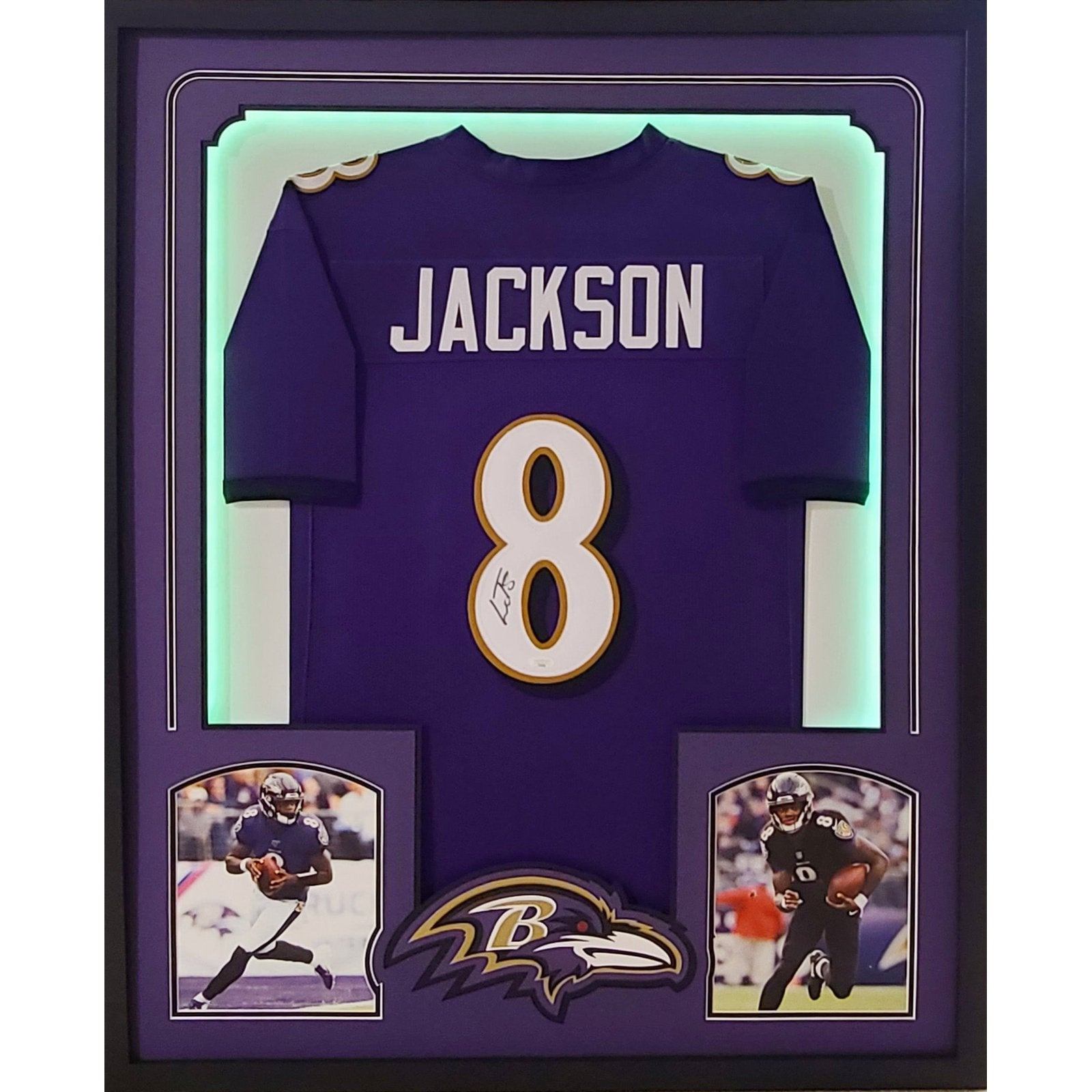 Lamar Jackson LED Framed Signed Jersey JSA Autographed Baltimore Ravens