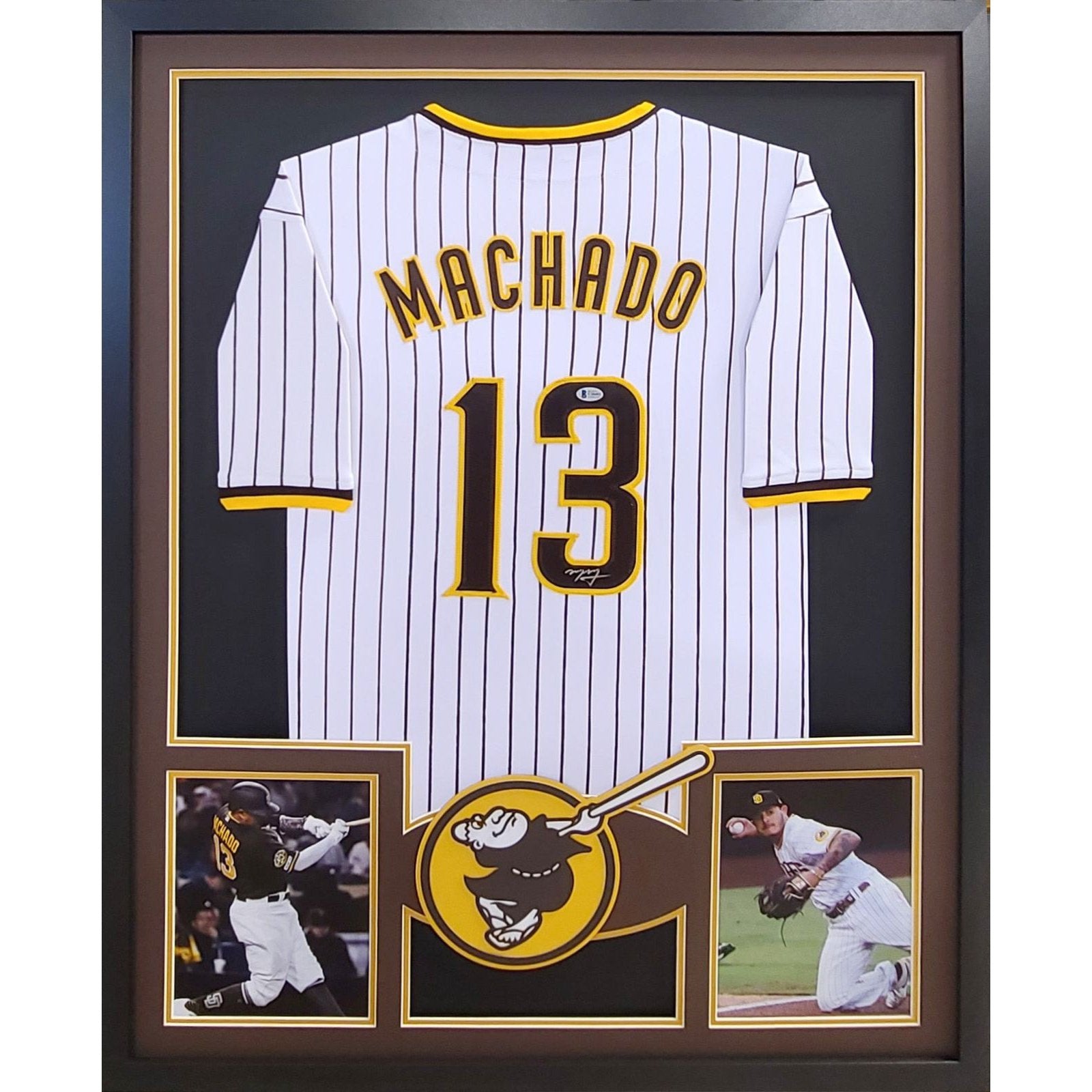 Framed San Diego Padres Manny Machado Autographed Signed Jersey Beckett Coa