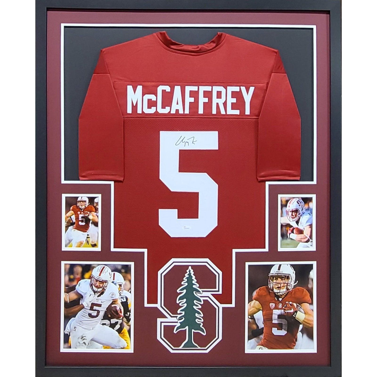 Christian McCaffrey Signed Framed Jersey JSA Autographed Stanford