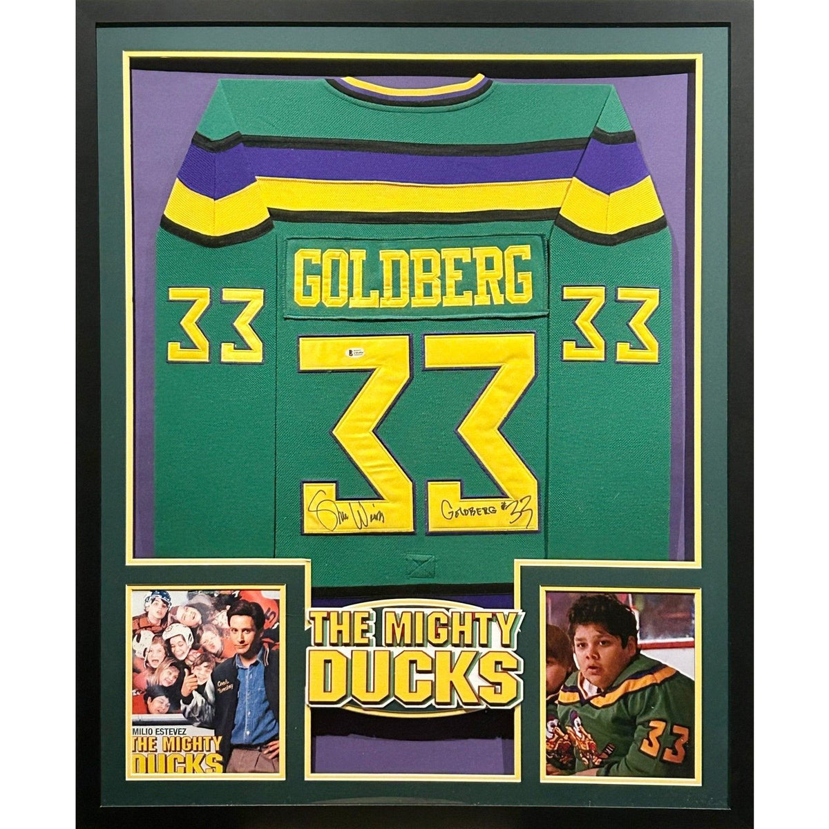 Shaun Weiss Signed Framed Jersey Beckett Autographed The Mighty Ducks