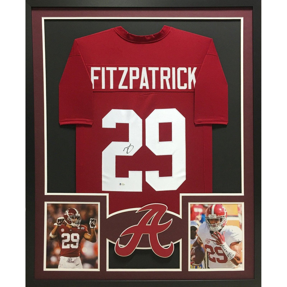 Minkah Fitzpatrick Framed Signed Jersey Beckett Autographed Alabama Crimson Tide