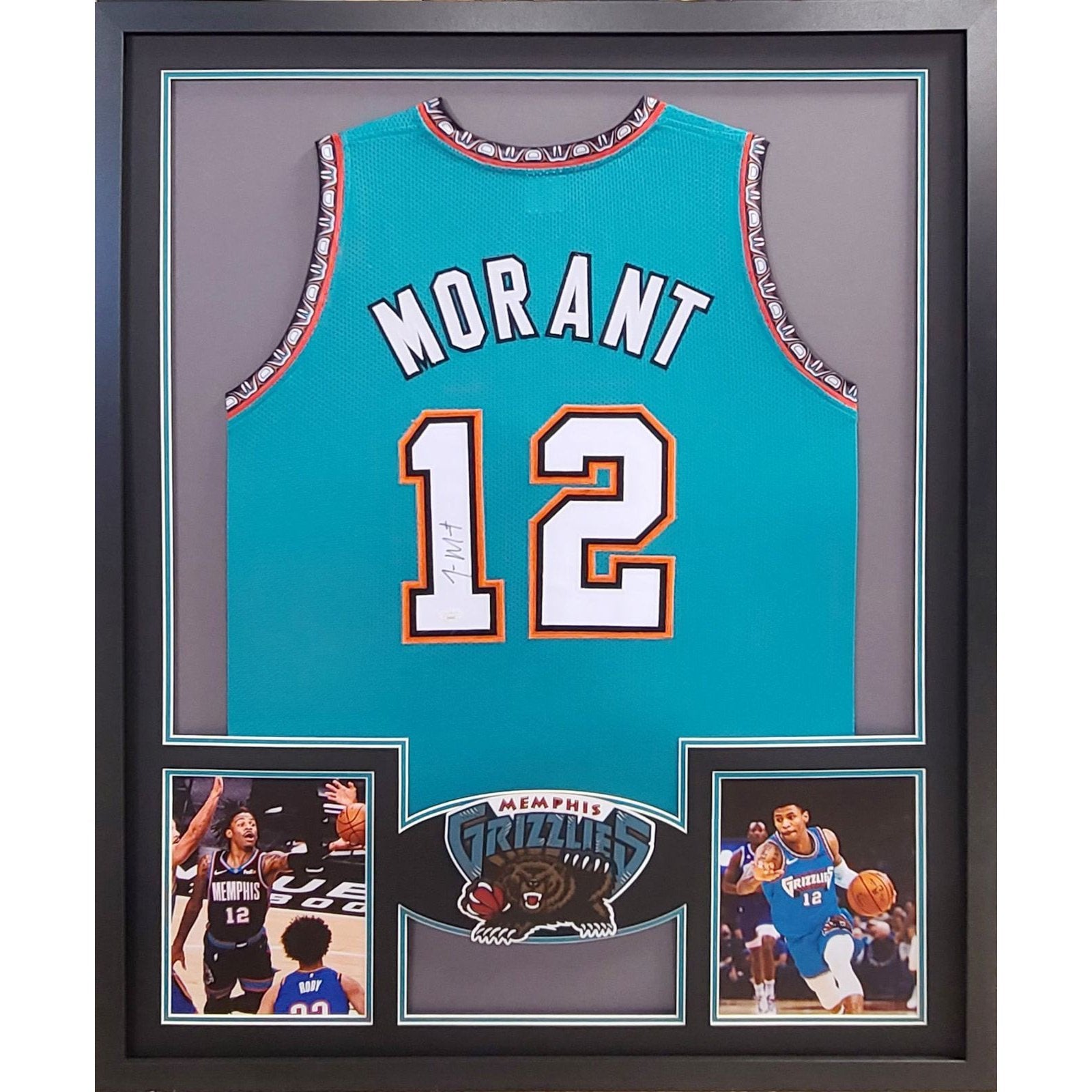 Basketball - Ja Morant Signed & Framed Memphis Grizzlies Jersey