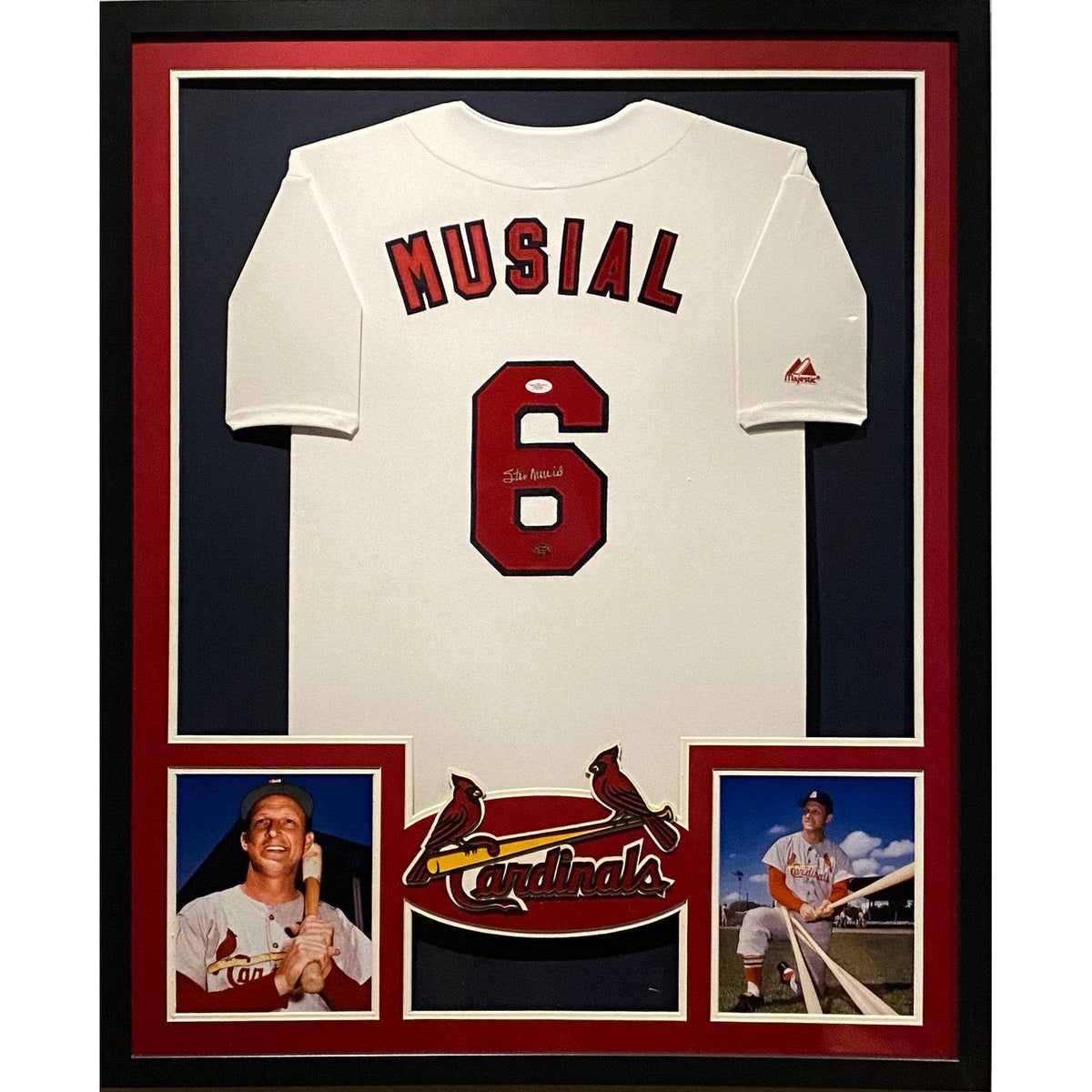 Stan Musial Framed Jersey JSA Autographed Signed St. Louis Cardinals HOF