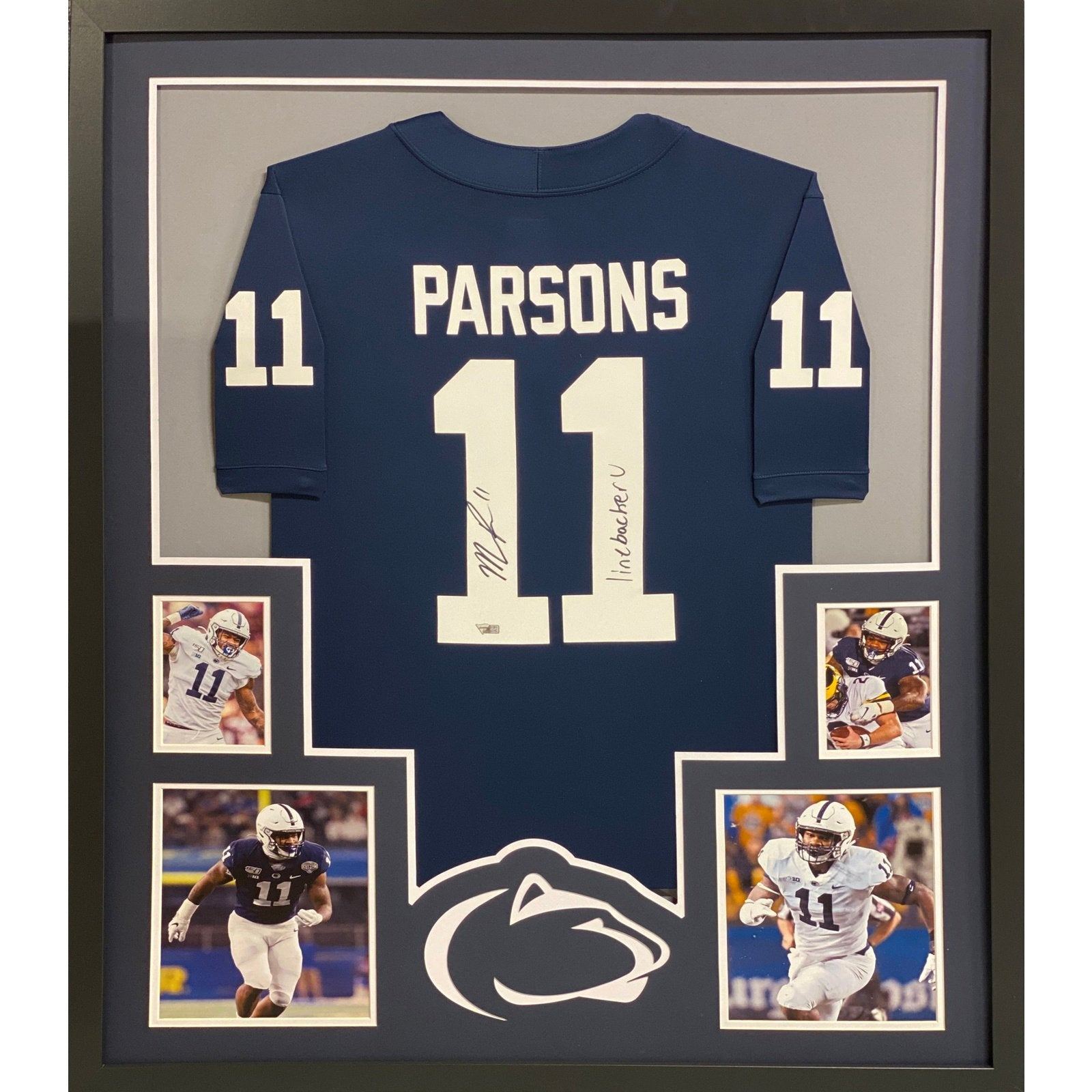 Micah Parsons Framed Signed Jersey Fanatics Autographed Penn State PSU  Cowboys