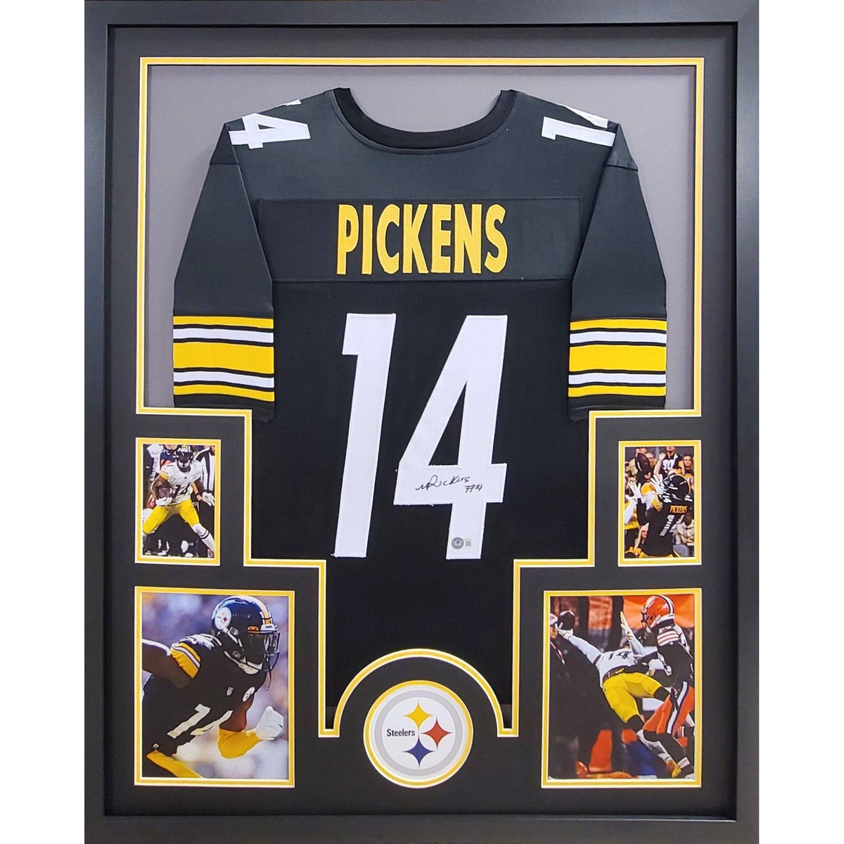 George Pickens Signed Framed Jersey Beckett Autographed Pittsburgh Steelers