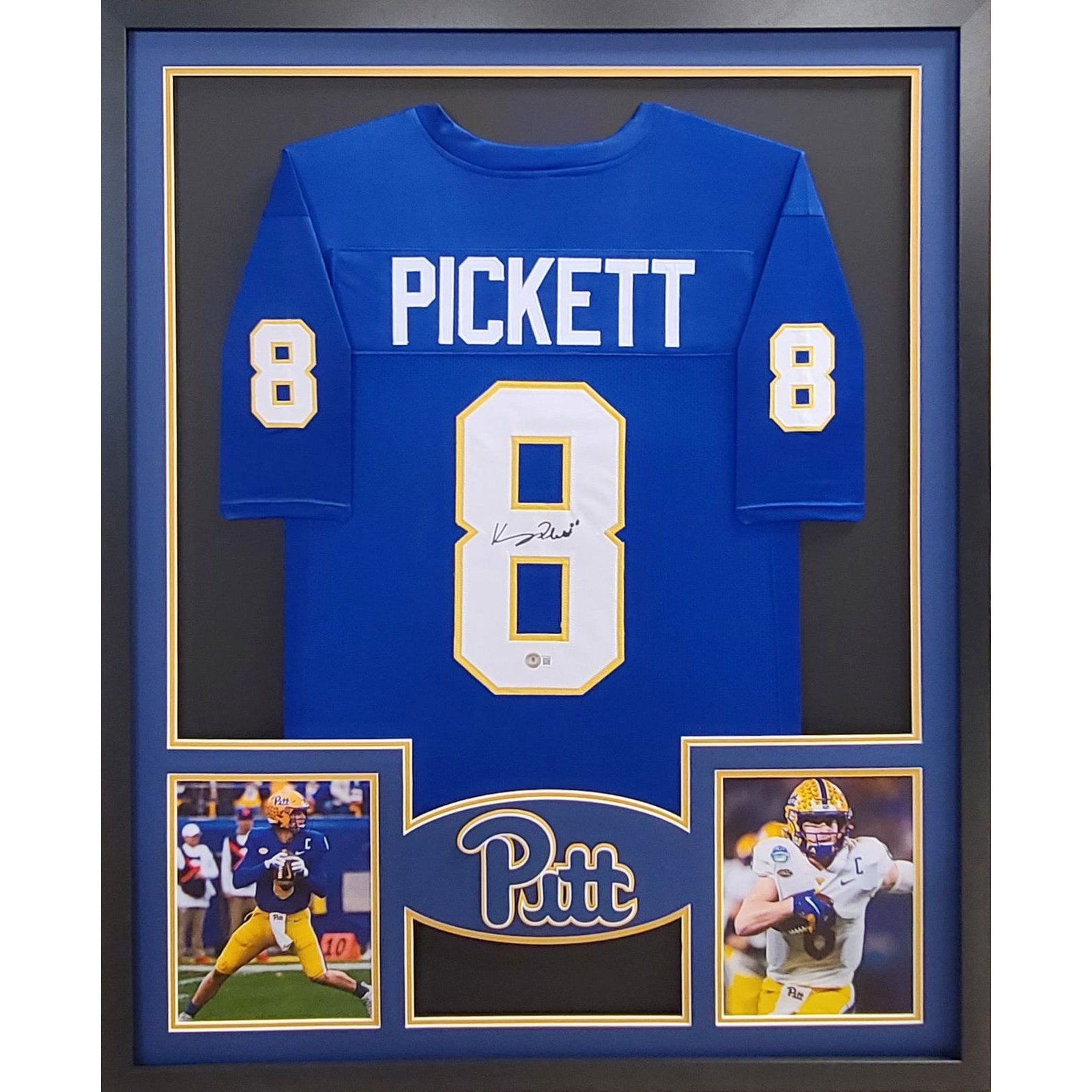 Kenny Pickett Framed Signed Pitt Panthers Jersey Beckett Autographed  Steelers