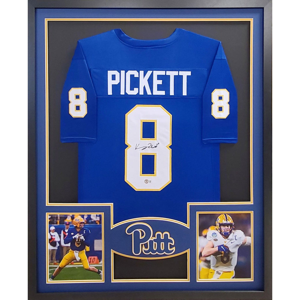 Kenny Pickett Framed Signed Pitt Panthers Jersey Beckett Autographed Steelers