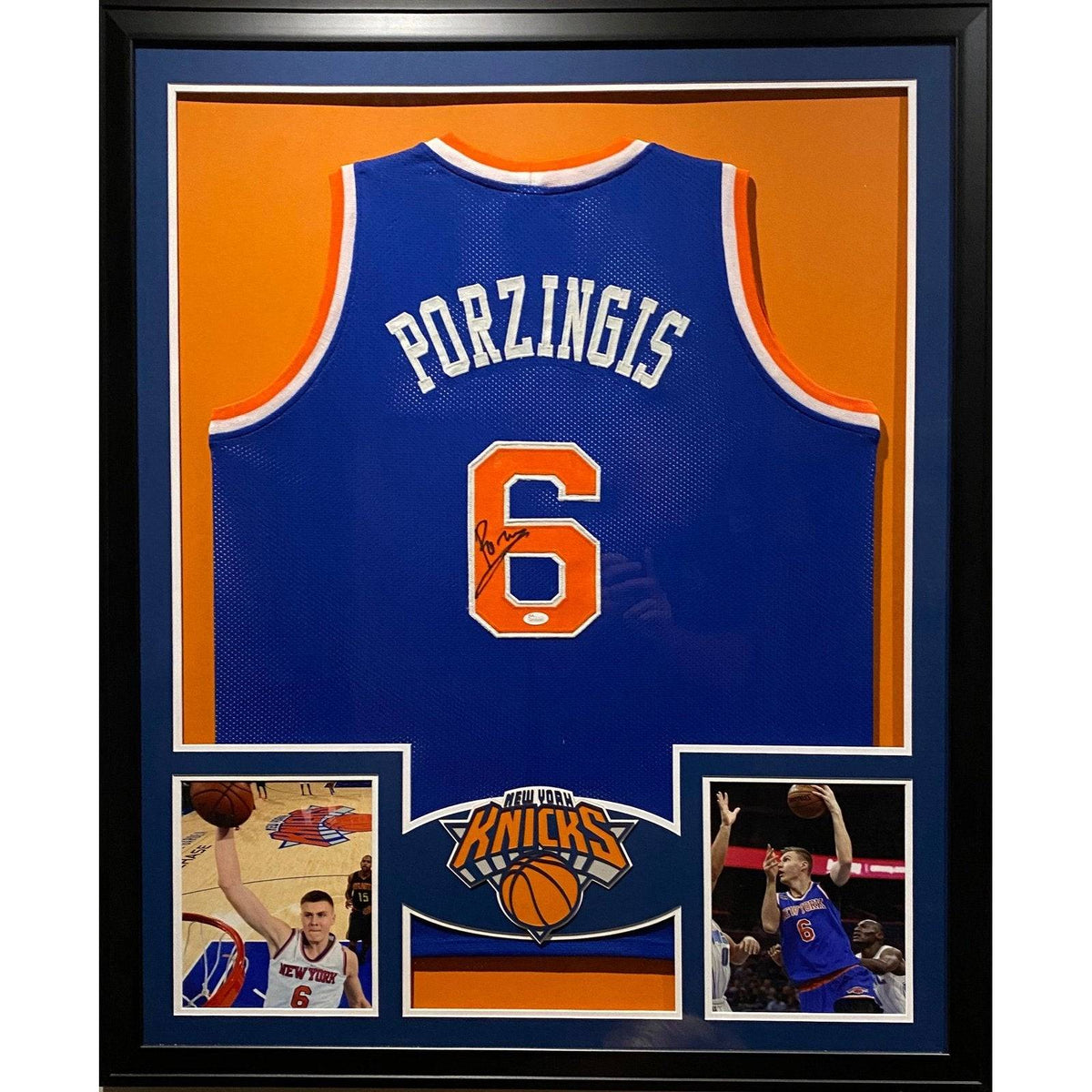 Kristaps Porzingis Framed Jersey JSA Autographed Signed Knicks New York