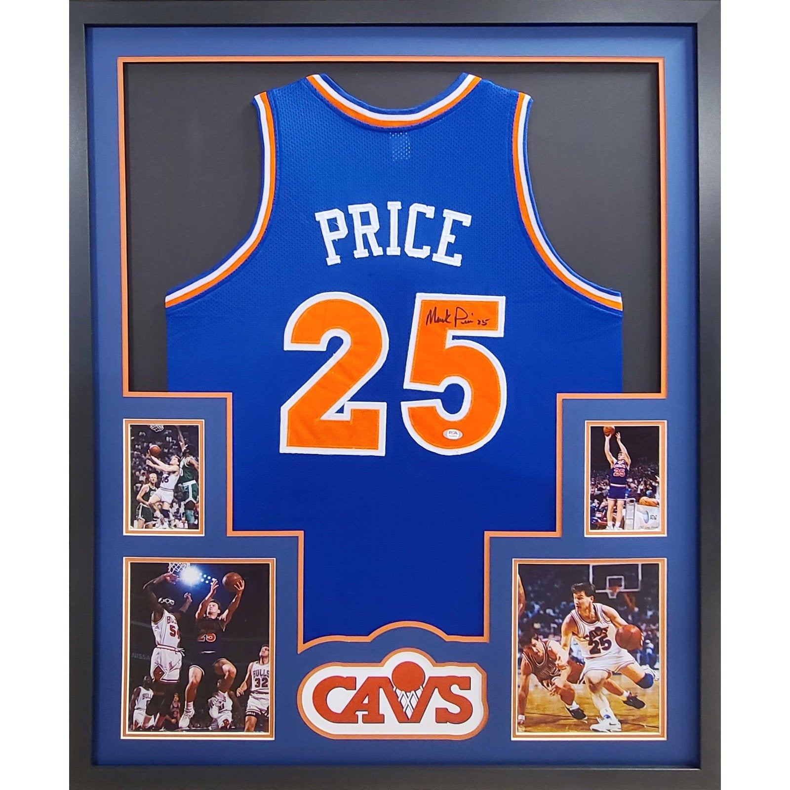 Mark Price Framed Signed Blue Jersey PSA/DNA Autographed Cleveland Cavaliers
