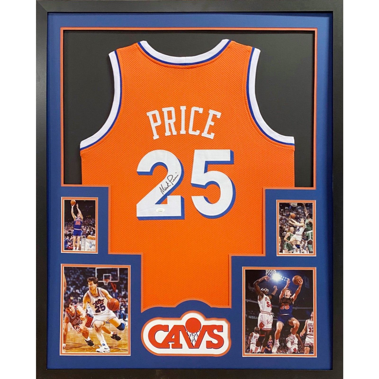 Mark Price Framed Signed Orange Jersey JSA Autographed Cleveland Cavaliers