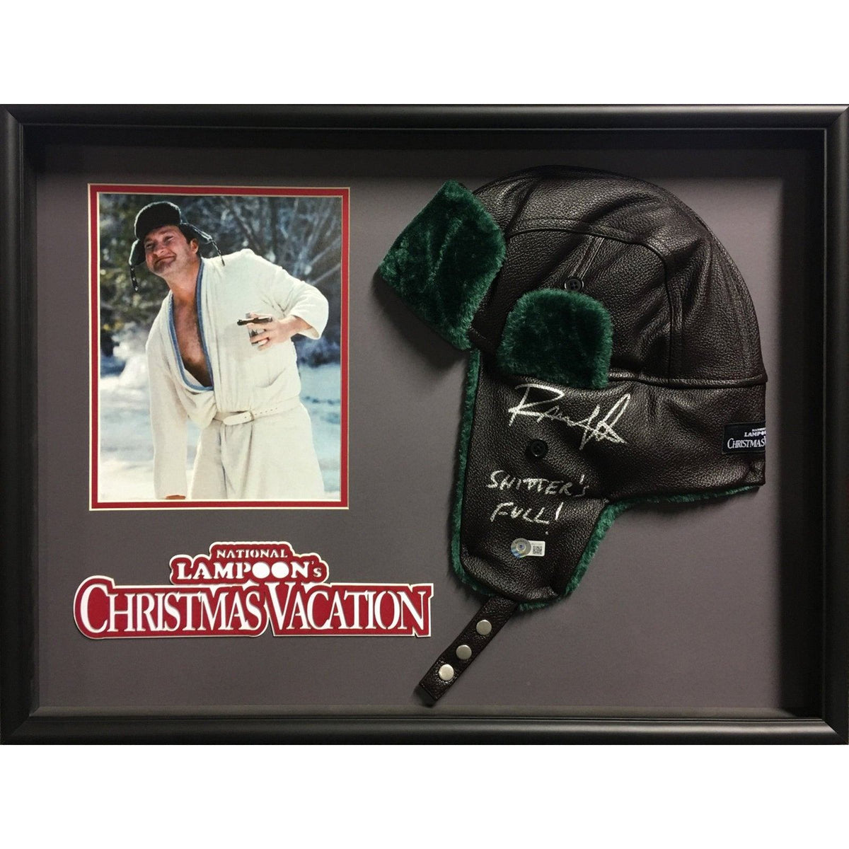 Randy Quaid Framed Christmas Vacation Winter Hat Beckett Autographed Signed Shitters Full