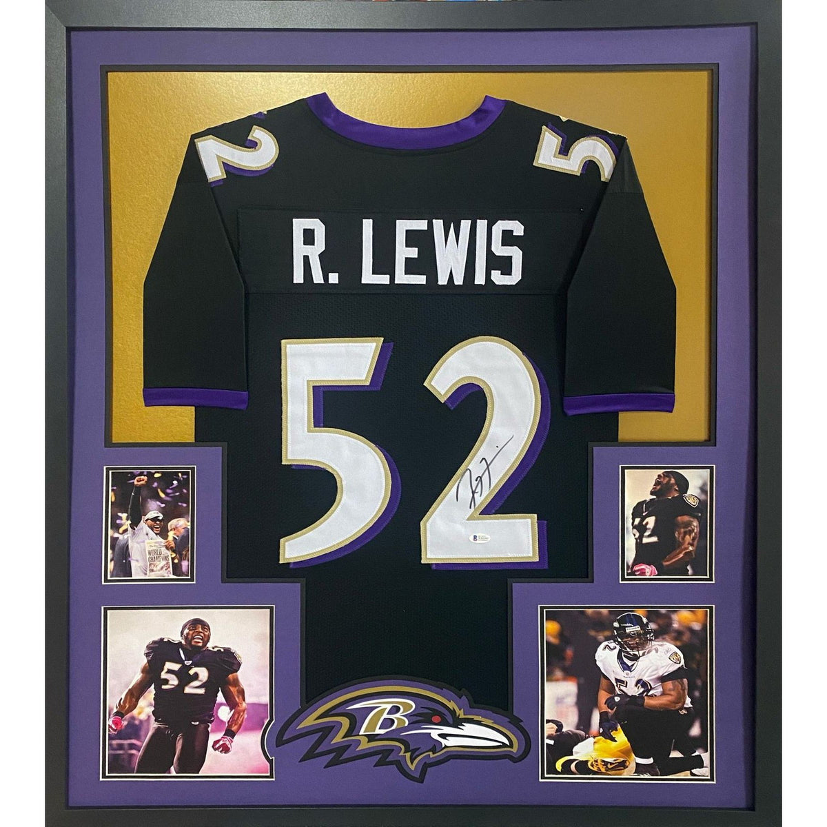 Ray Lewis Framed Jersey Beckett Autographed Signed Baltimore Ravens