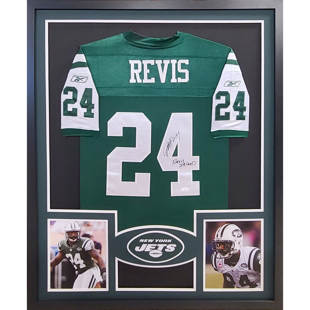 Darrelle Revis Framed Signed New York Jets Jersey JSA Autographed