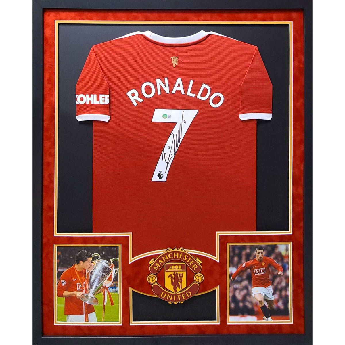 Cristiano Ronaldo Framed Signed Jersey Beckett BAS Autograph Manchester United