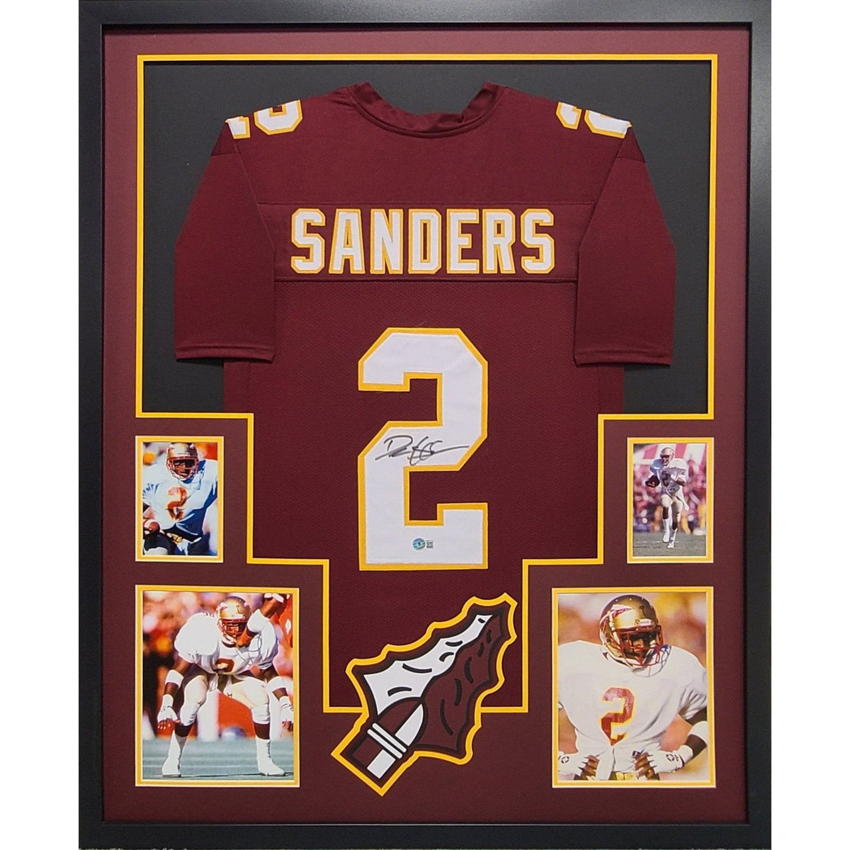 Deion Sanders Framed Signed Jersey Beckett Autographed FSU Florida State
