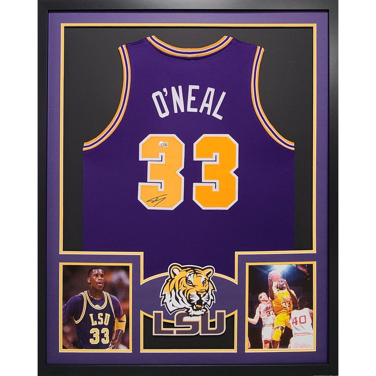 Shaq Framed Signed Jersey LSU Lousiana State Beckett Autographed Shaquille