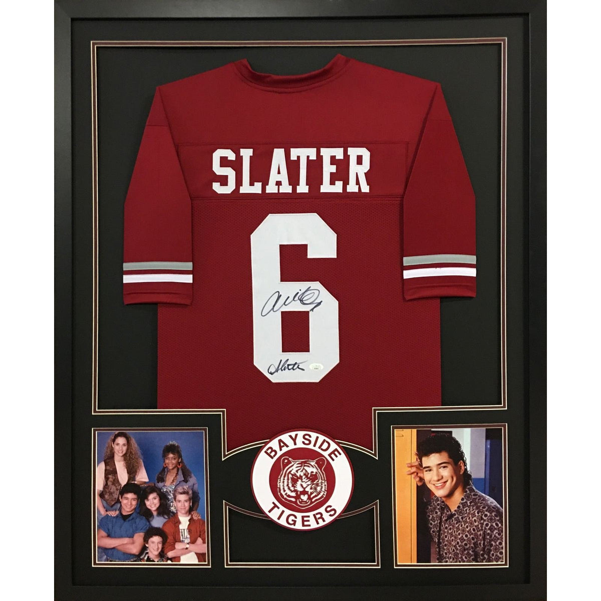 A.C. Slater Framed Jersey JSA Autographed Signed Saved By the Bell Mario Lopez